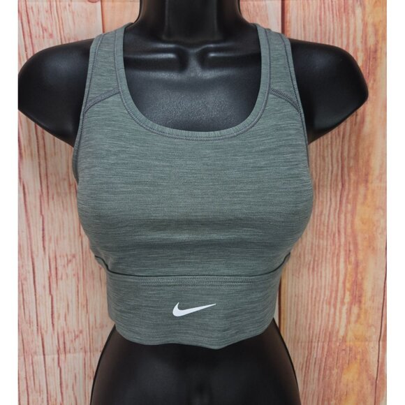 Nike Womens Longline Sports Bra Smoke Grey Heather Small NWT - Picture 1 of 8